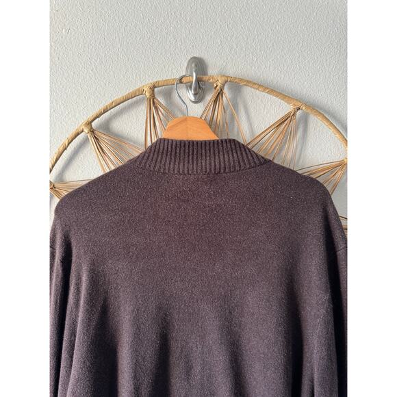 Vtg Ralph Lauren Brown Cashmere Silk Zip Cardigan Sweater Equestrian Plaid 3X - Picture 9 of 12